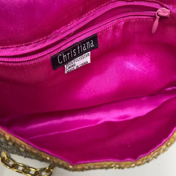 Christiana Vintage Evening Bag - Gold Beaded Shoulder Bag - Picture 6 of 6